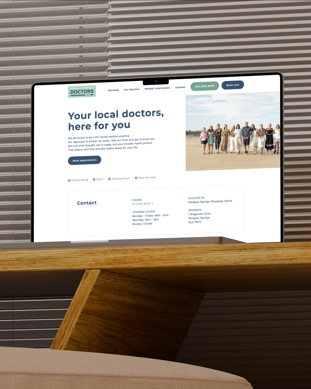 Peregian Springs Doctors made their website with our website package for small businesses
