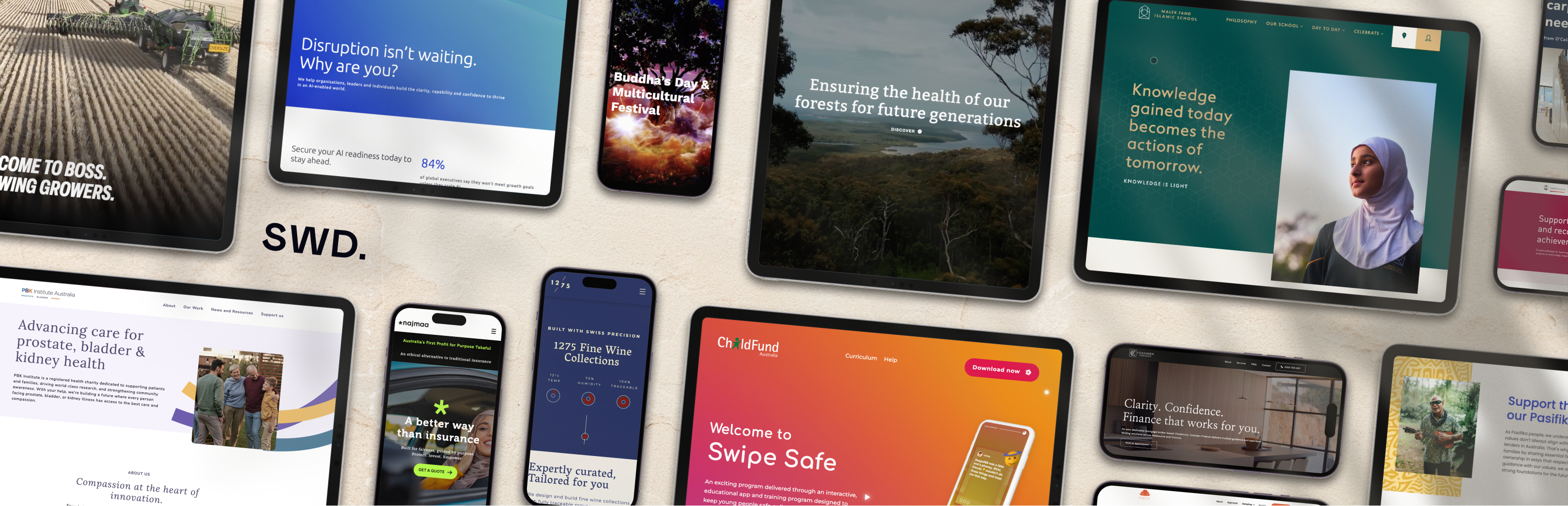 Examples of websites by Studio Web Design