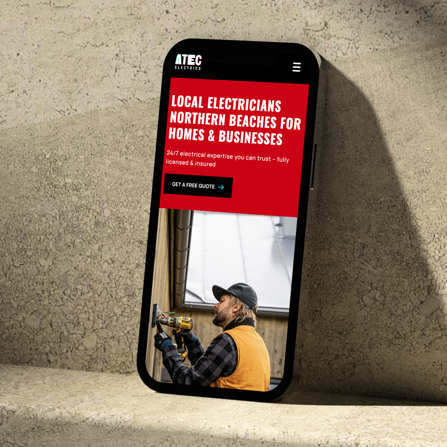 Studio Web Design created a website design and development for ATEC Electrics