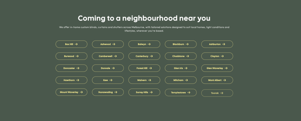 Locations pages are made as part of our website packages to support SEO and AI citations