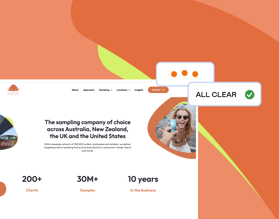 As part of our small business website package we support Blobfish International with website maintenance and security