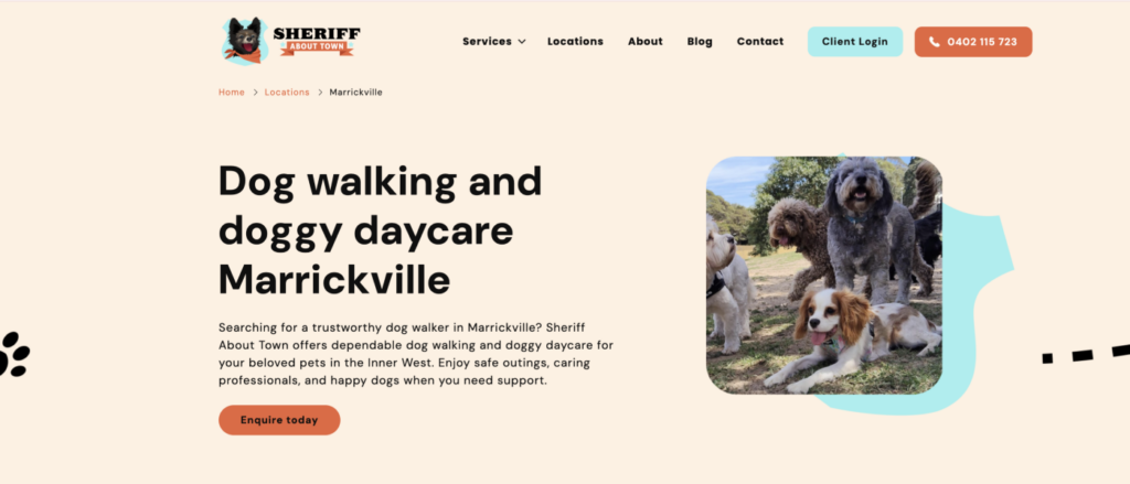 Our digital marketing strategy helped Sheriff About Town rank in search results for keywords targeting Sydney's Inner West.
