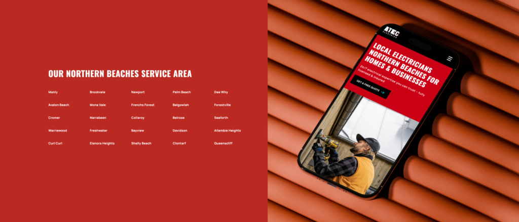 The ATEC Electrics website was created by Studio Web Design using our small business website design packages.
