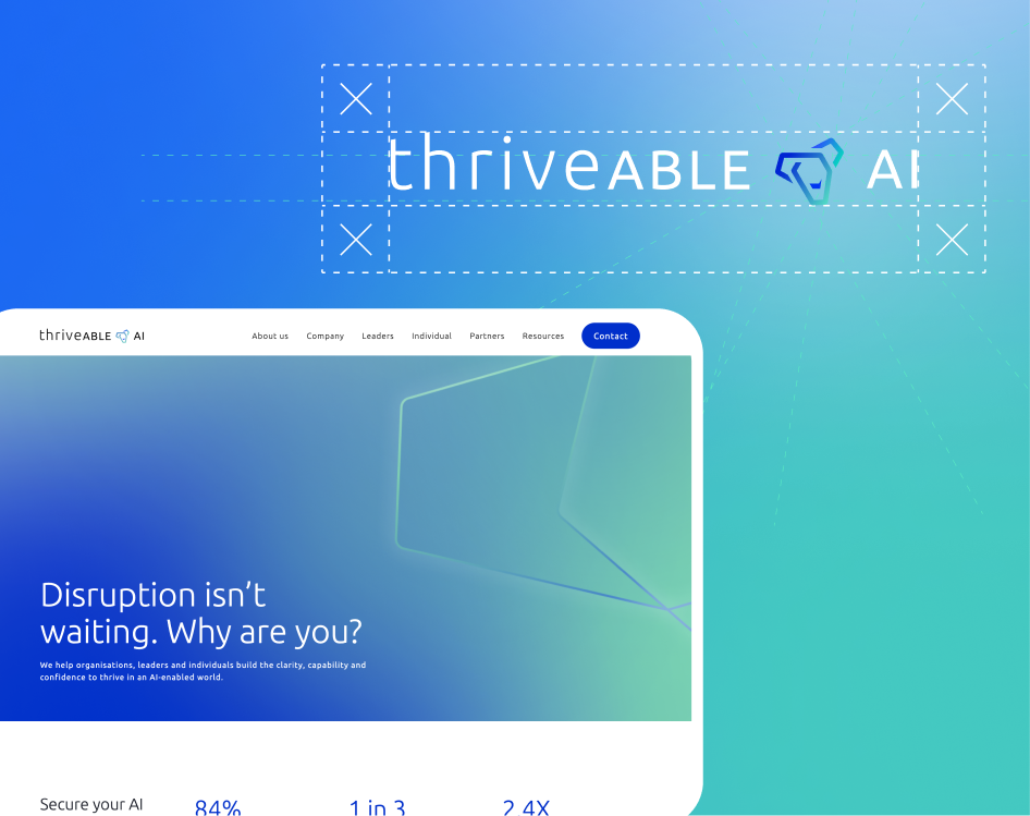 As part of our small business website package we support Thriveable AI with branding and design